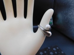 two pearl ring 925
